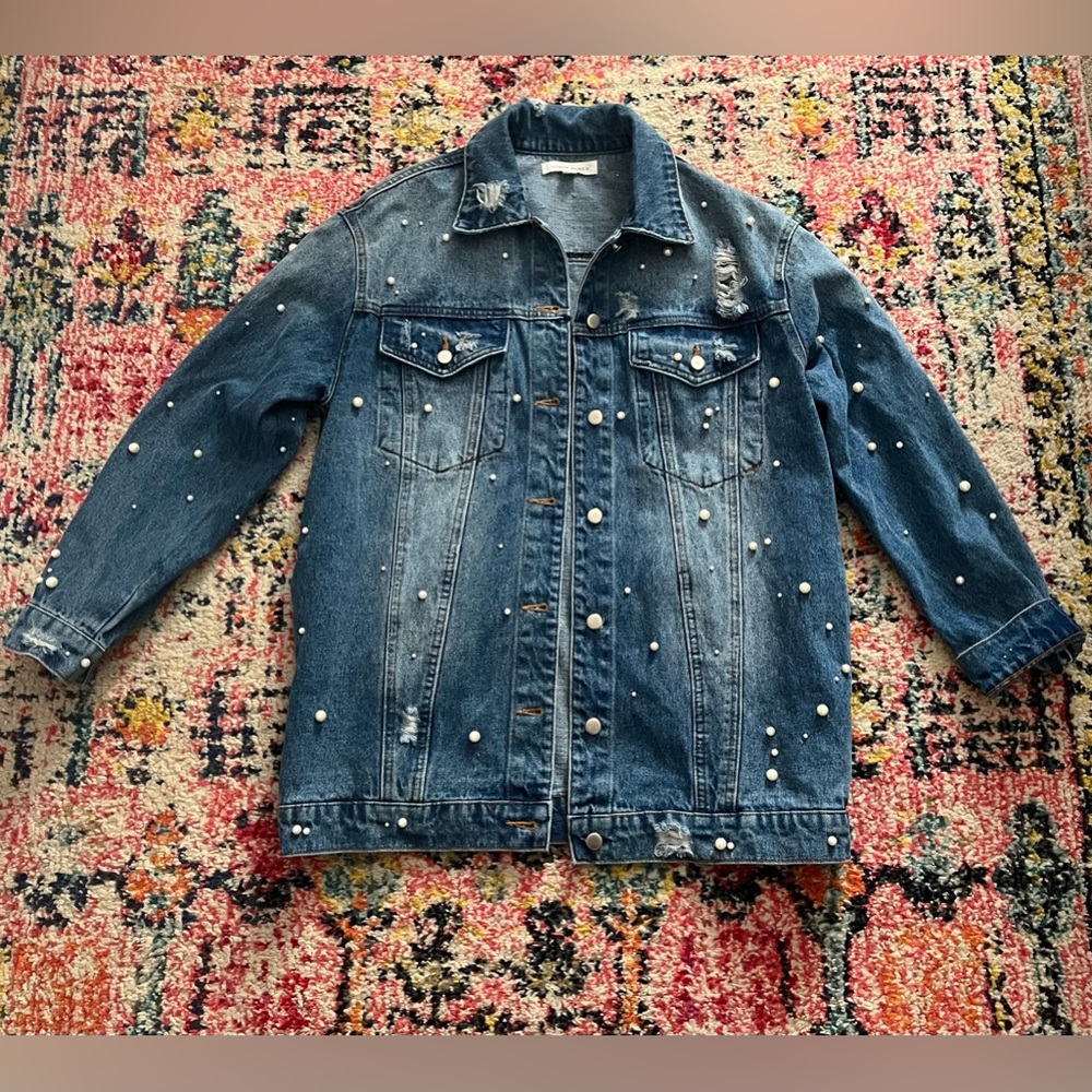 Honey punch pearl denim jacket